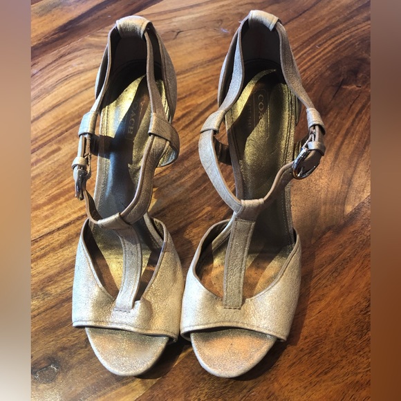 Coach Shimmey leather platform sandals - Picture 3 of 11